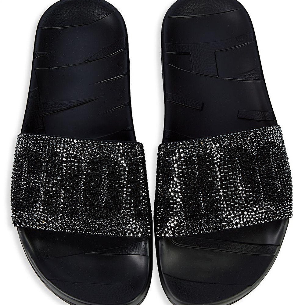 Jimmy Choo crystal pool slides